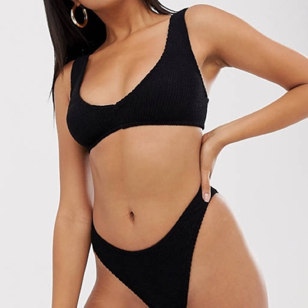 ASOS crinkle bikini in black